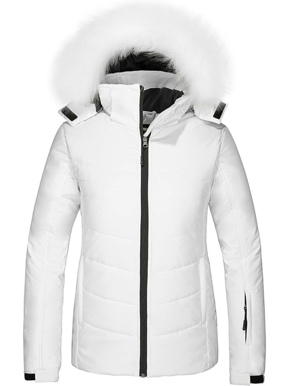 Warm Waterproof Women's Ski Jacket - Thick Hooded Winter Puffer Coat